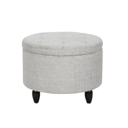 फैब्रिक ओटोमन राउंड